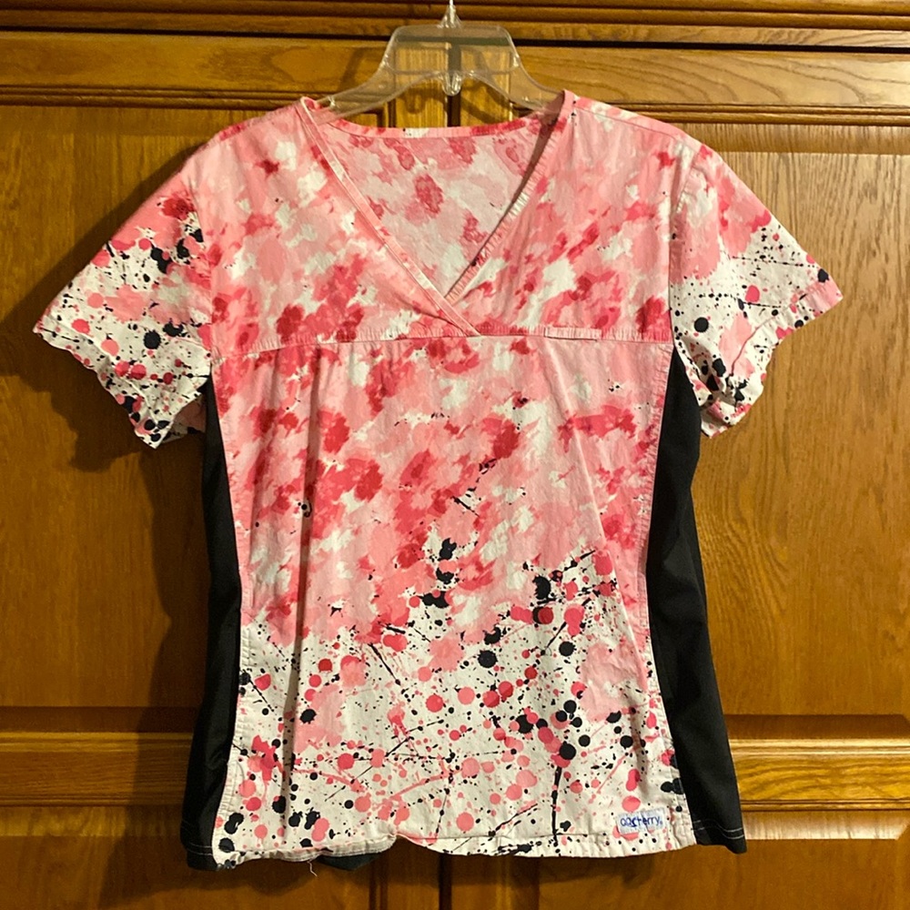 Cherry Scrub Top. Good condition.